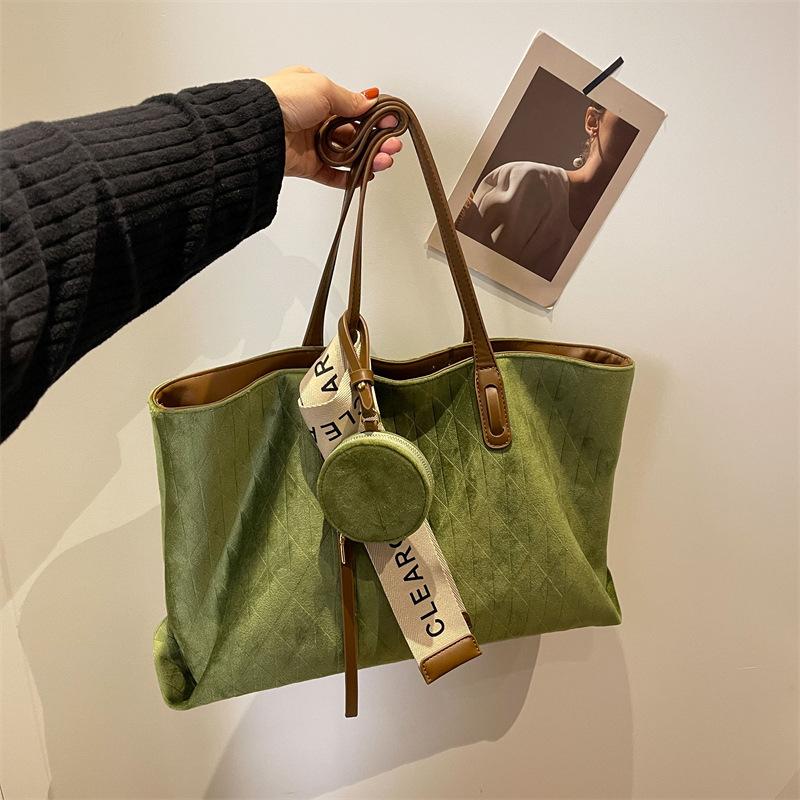 Retro bag women's large capacity 2025 new high-end versatile casual shoulder work tote bag