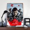 Gears 5 Game Cover Art Poster Customized Wall Art Vintage Metal Signs Retro Tin Plaque for Man Cave Garage Decorations Wand Deko