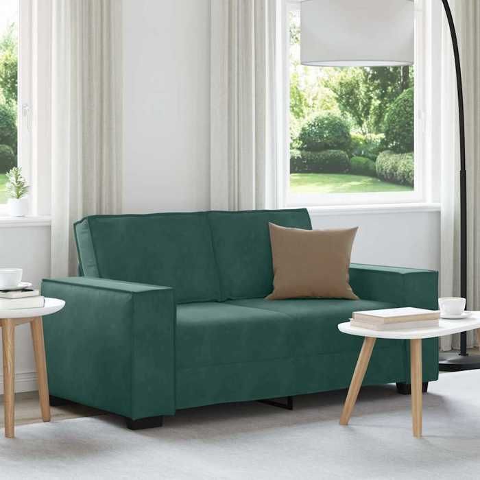 VidaXL 2-seater Sofa Dark Green 120 Cm Velvet, Sofa, Two-seater Sofa, 2-seater Velvet Sofa, Layer, Sofa 4105012