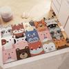 Adorable Cartoon Loop Pile Door Mat: Durable, Cuttable, and Dirt-Resistant Entryway Rug