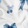 Blue Base Tiny Wildflower Cartoon Anime Print Flannel Blanket Soft Warm Throw for Kids Bedroom Sofa Christmas Office Car