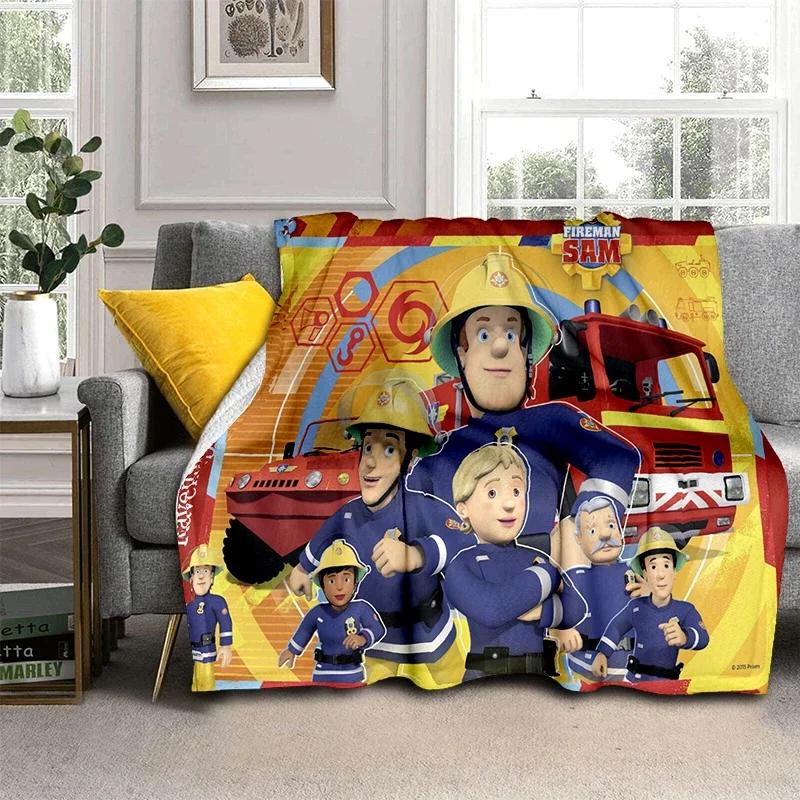 Fireman Sam Throws Blankets Kids Super Soft Warm Cartoon Flannel Blanket for Travel Bedding Couch Sofa Bed Blanket For Gifts