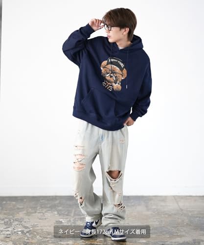 [IMPROVES] [SIDEWAYSTANCE] Cheese Bear Fleece Pullover Hoodie