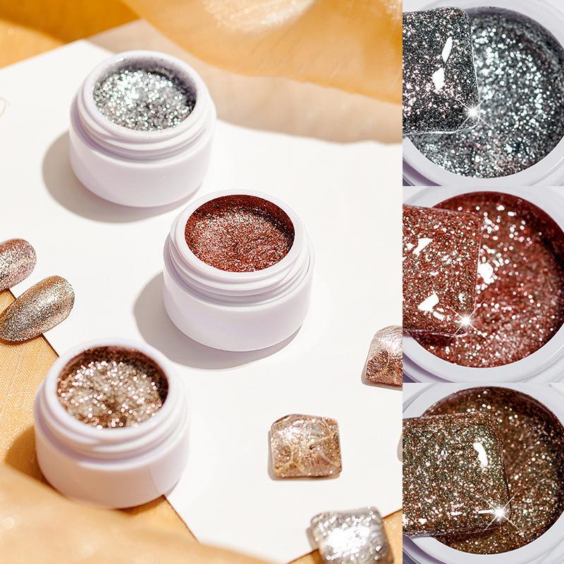 6 Color Glitter Platinum Gel Nail Polish Flash Uv Led Soak Off Gel Varnish Shiny Painting Line Gel Lacquer For Nail Art Salon