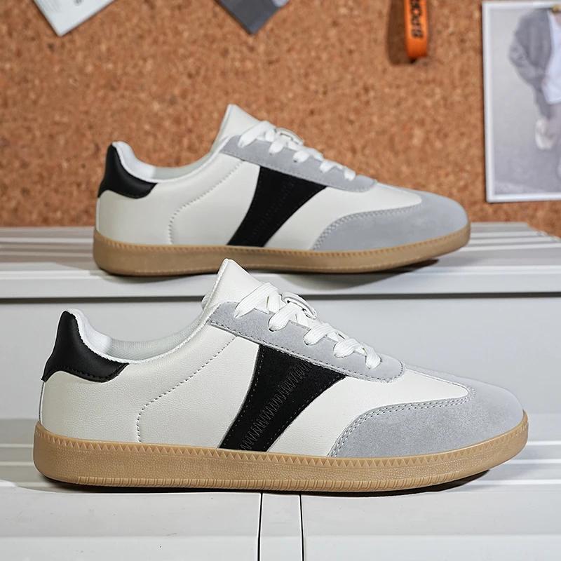 German training couples leather breathable retro white shoes fashionable and versatile soft sole comfortable sports casual shoes
