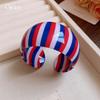 European and American Exaggerated Acrylic Striped Wide Version Open Bracelet Design Sense Bracelet Temperament Simple Jewelry
