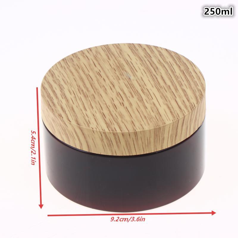 200ml 250ml 300ml 500ml Empty Random Color Pet Jars Containers With Imitation Wood Texture Lid Jar Home Plastic Seasoning Bottle