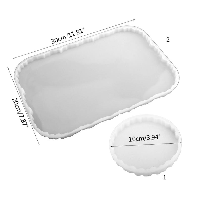 Silicone Tray Mold Epoxy Resin Coaster Mold Irregular Coaster Plate Epoxy Resin Casting Mould DIY Home Decor Gift