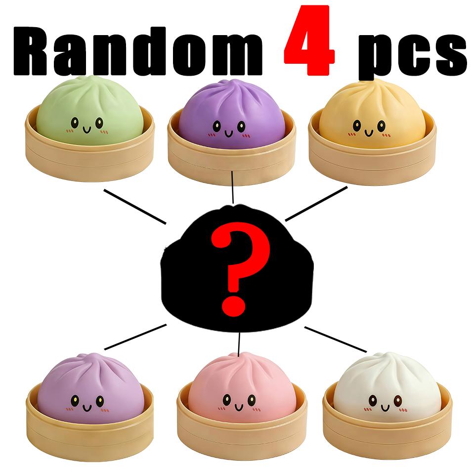 2026 New Cute Baozi Squishy Toy Stress Relief Steamed Bun Squeeze Toy with Bamboo Steamer Box Slow Rebound Desk Decor Gift