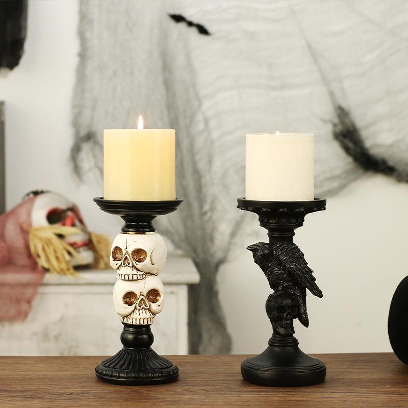 Halloween Decorations, Scary Skeleton Crows, Resin Candle Holders, Haunted Houses, Party Ornaments, Bar Ornaments