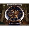 Forsining Men's Fashion Retro Hollow Through Bottom Mechanical Manual Mechanical Watch