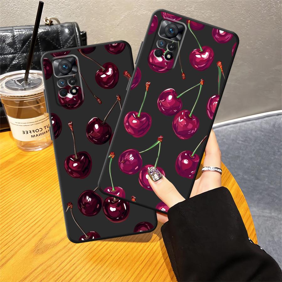 Case for Xiaomi Redmi Note 14 12S K40 K80 10 A1 A2 A3 11S 14C 9 8 7 A4 A5 13 Pro Plus 12C 13C 12 11 Pro Phone Cover Fruit Cherry