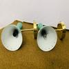 Shiny Green Wall Sconce Pair 1950s Mid Century Brass Italian Diabolo Wall Sconce Light Fixture 2 Bulb Pair Custom