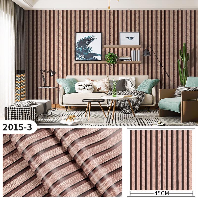 Self-Adhesive Imitation Wood Grain Wallpaper - Moisture-Proof Wall Decoration for Bedrooms