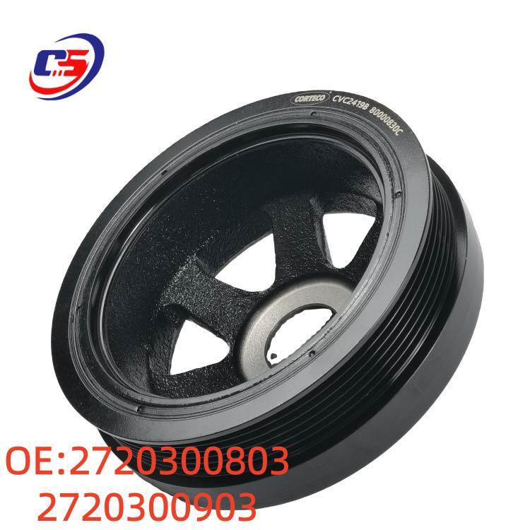 Suitable Crankshaft Pulley for Mercedes-Benz W272, Parts 2720300803 and 2720300903.