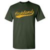 Oakland City Script - Maglietta Baseball Squadra Sportiva Città Natale Top T-shirt Unisex - Foresta