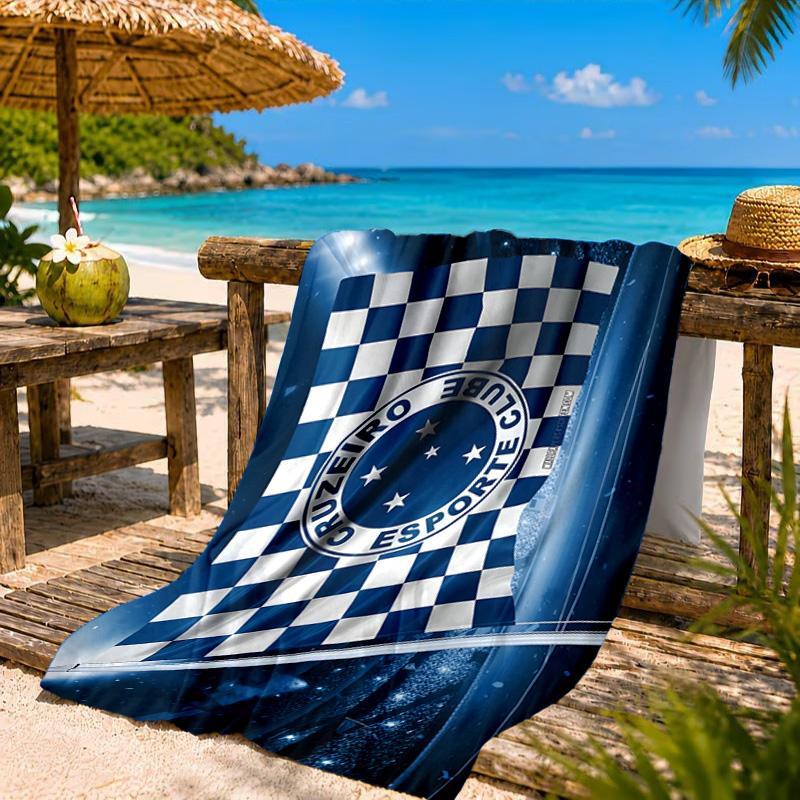 Fc Emblem Printed Microfiber Beach Towel, Soft And Absorbent, Quick-Dry, Ideal for Summer Travel, Beach Essential, Swimming Pool