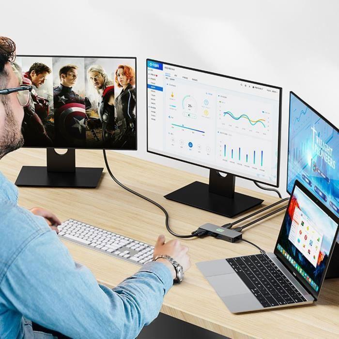 USB-C til HDMI-adapter - BOOLING - 11-i-1 Hub - 4K-60Hz - PD 100W - Ethernet