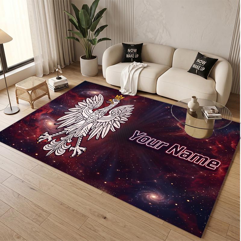 Tappeto in Velluto di Cristallo Personalizzato Modello Calcio Polonia Tappetino Antiscivolo per Pavimento