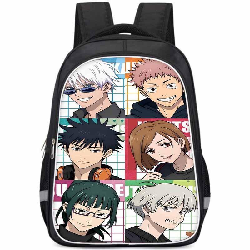 Spacious Jujutsu Kaisen Backpack For Kids With Lightweight Oxford Fabric