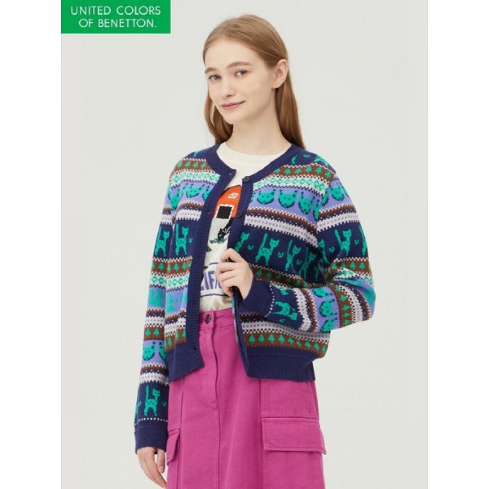 

Benetton Jacquard Knit Cardigan Bakc50361 RD/OS