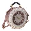 Novelty Real Working Clock Shoulder Crossbody Bags All-matching PU Leather Handbags Vintage Female Messenger Bags Gifts
