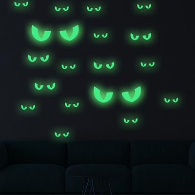 1 Blatt Halloween Leuchtende Wandtattoos Im Dunkeln Leuchtende Augen Fensteraufkleber Für Halloween Dekoration Home Party Supplies