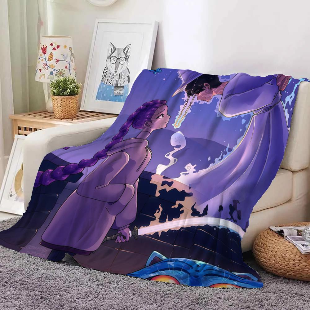 KPop Demon Hunters Anime girl on the blanket: colorful image, dreamy pattern, warm and warm