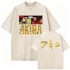 Japanese Science Fiction Cartoon Movie Anime Akira Shotaro Kaneda Washed Vintage T-shirt Men's Cloth2040