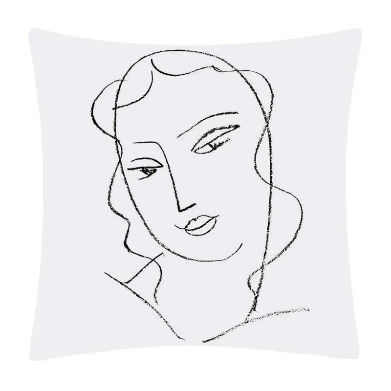

Henri Matisse Portrait Paintings Cushion Covers European Modern Home Decorative Pillows For Sofa Home Decoration 66x66cm розовый