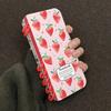 Cute Strawberry Fruit Flip Phone Case For iPhone 17 Air 16 15 14 13 12 11 Pro Max Plus Coil Notebook Shape Shockproof Cover