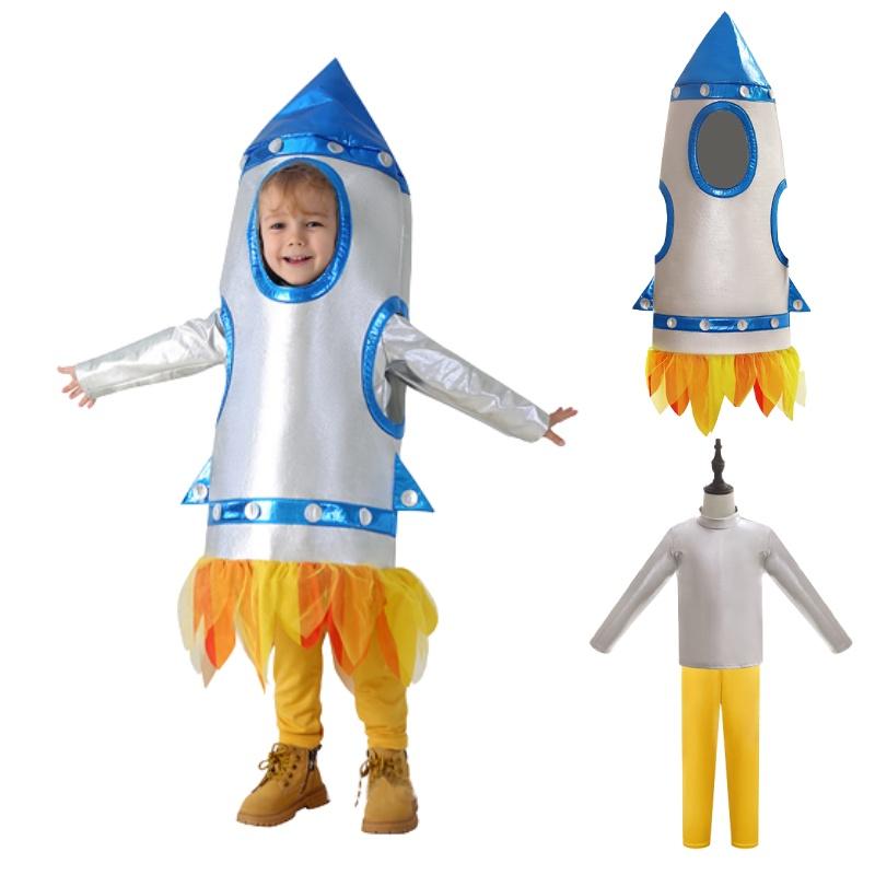 Kids Cosplay Rocket Costume Stage Space Suit Astronaut Role Kindergarten Playing
