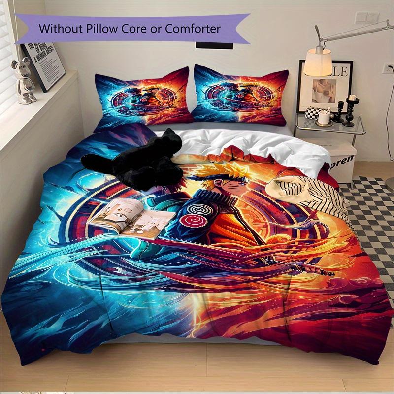 

3pcs Naruto vs Sasuke Anime Design Printed Quilt Set - Includes 1 Quilt Cover and 2 Pillowcases, Machine Washable - Suitable for All Seasons.F046 135x200cm