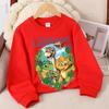 Kinder Crewneck Longsleeve Sweatshirt, Dinosaurus Avontuur Jungle Prehistorische Vrienden Print