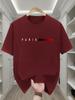 Summer Unisexs 100 pure cotton casual fashion Paris pattern creative printing loose sports round neck short sleeved Tshirt top