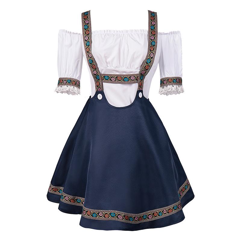 2025 Euro-American Beer Fest Women's Lace Maid Dress Set, Color Block, Plus Size Skirt