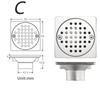 Bathroom Accessories 90*90mm Shower Floor Drain Can Insert Tiles Floor Drain Cover Brass Anti-odor Floor Drain Chrome