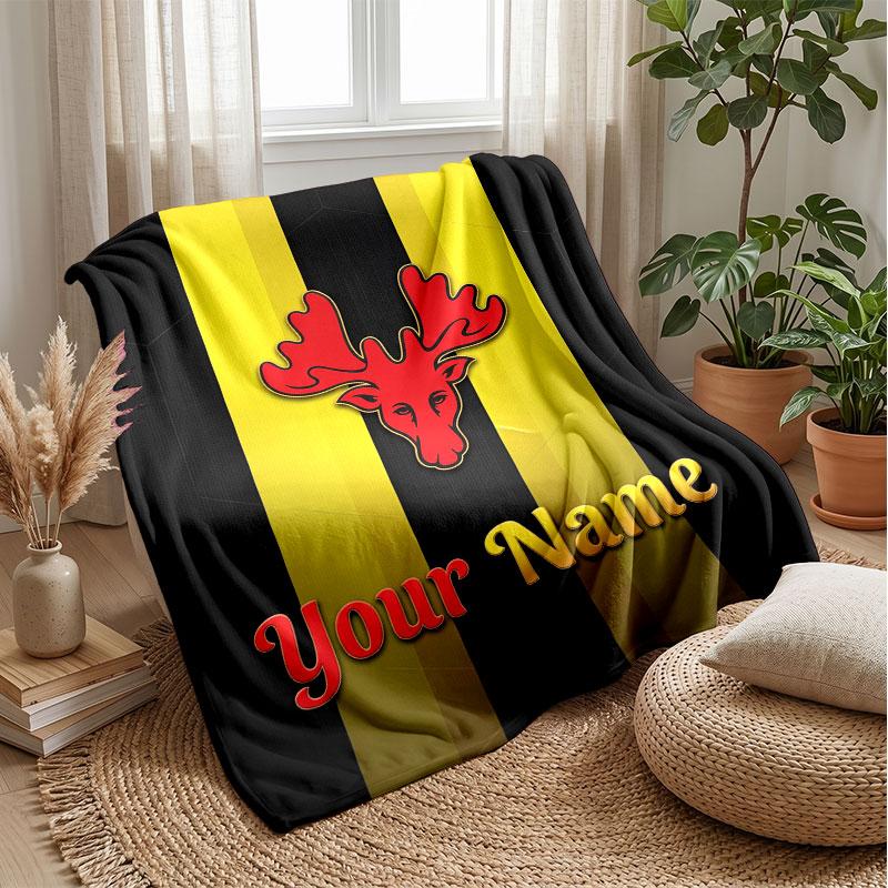 Watford FC Benutzerdefinierter Name Text Flanelldecke Fußball Logo Personalisierte Fleece-Wurfdecke Besonderes Geschenk für Sofa Schlafzimmer Zuhause