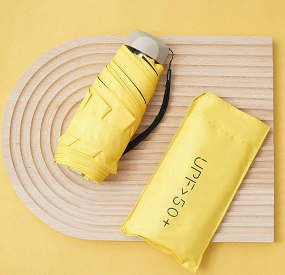 Mini Ultralight Five-Fold Anti-UV Umbrella - Portable Dual-Use for Sun and Rain, Customizable Women's Sunshade.