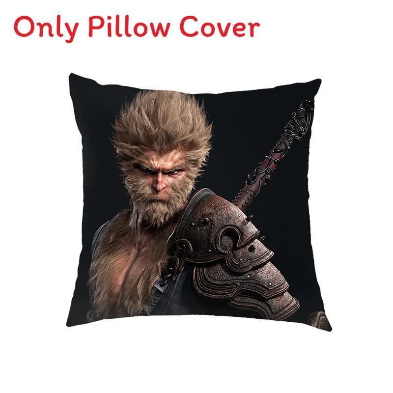 

Myth Wukong Black Pillow Cover Game Peripheral Bed Sofa Pillow Decoration Flax Style 20