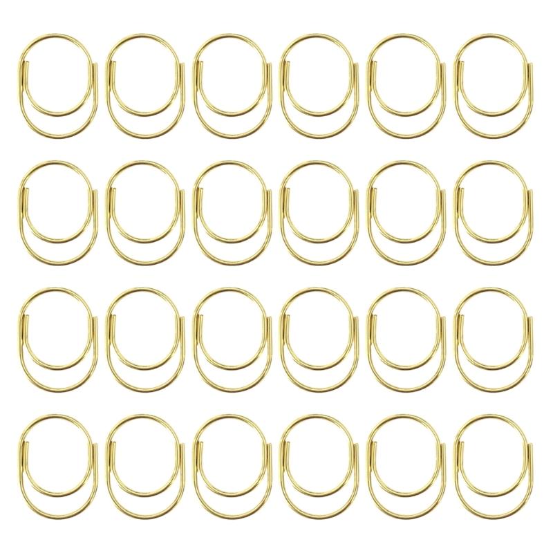 

24Pcs Decorative Paper Clip Small Paperclips Metal File Clamp Book Marker Clips for Document Picture Photo Organization золотой