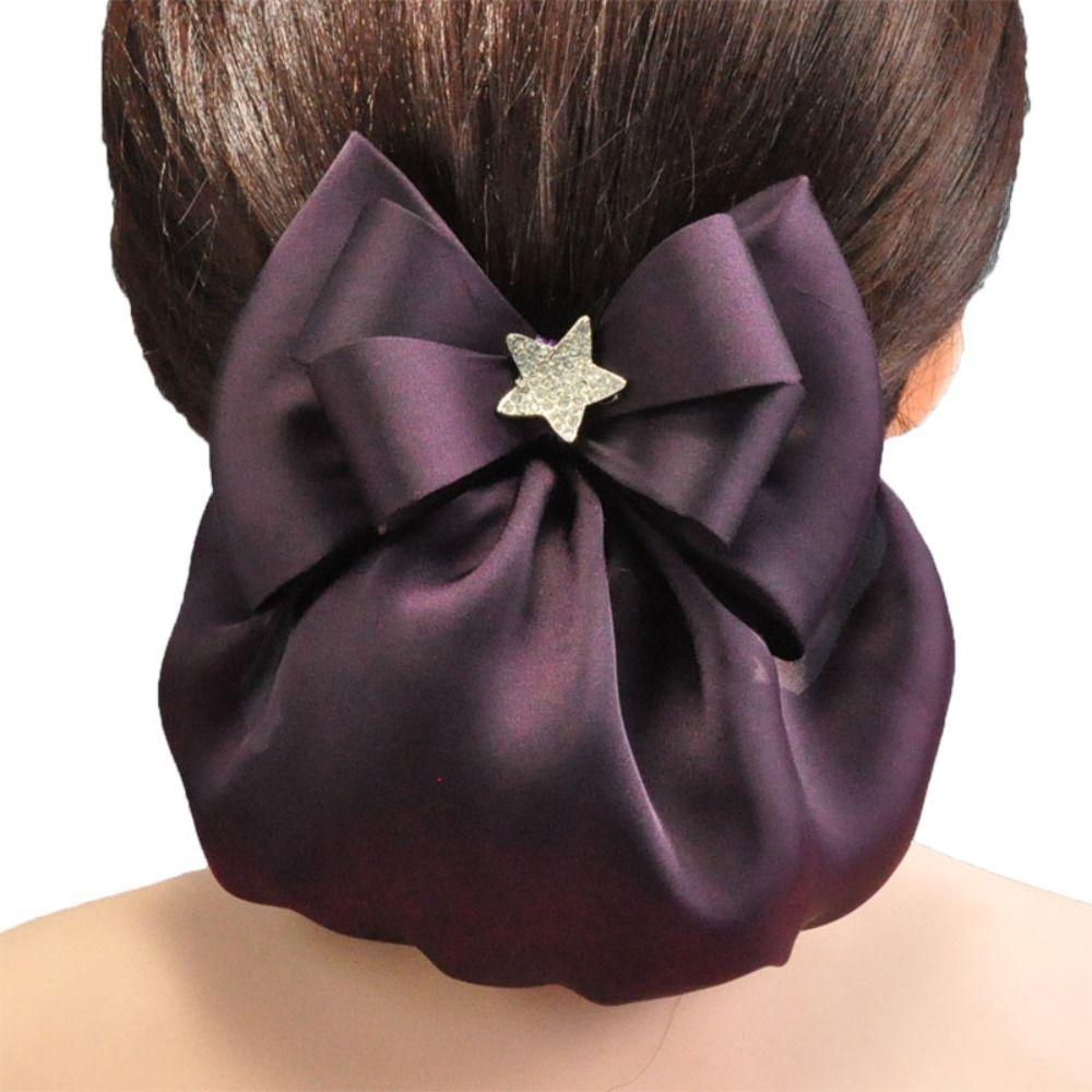Sweet Bow Snood Korean Style Women Spring Clip Vintage Ruffled Edges Hair Net For Girls