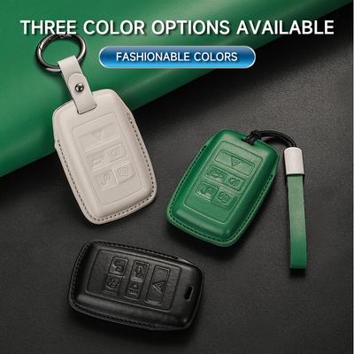 Genuine Leather Car Key Case Cover Key Bag For Land Rover Range Rover Sport Evoque Freelander Velar Protect Set Car Accessories