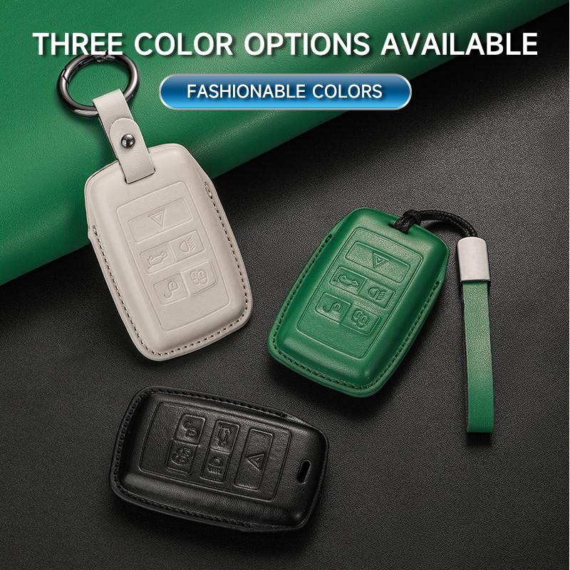 Genuine Leather Car Key Case Cover Key Bag For Land Rover Range Rover Sport Evoque Freelander Velar Protect Set Car Accessories