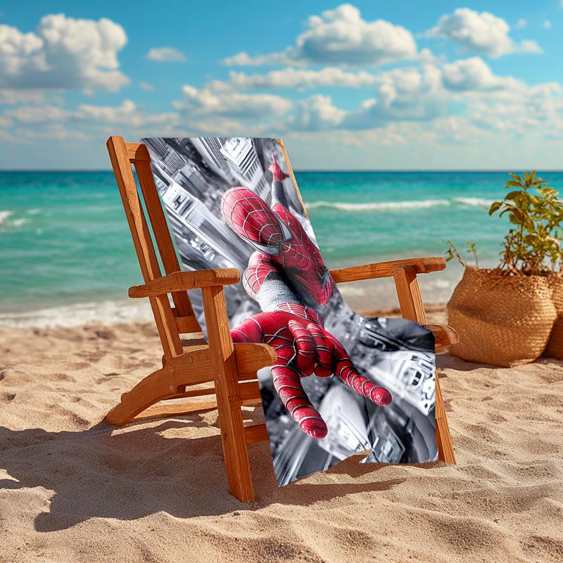 Spider-Man beach towel Outdoor camping Beach towel for vacation swim Outdoor pool Absorbent bath towel