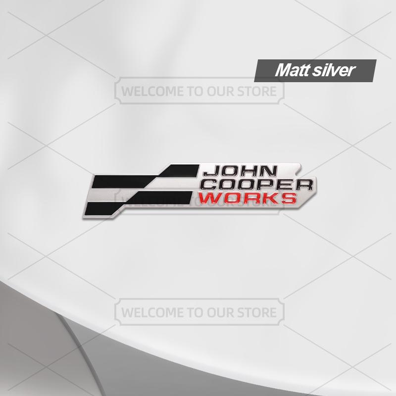 Emblema Metallico 3D John Cooper Works per Auto, Badge Griglia, Adesivi Auto, Adesivo Posteriore Auto per Mini Cooper S U25 J01 J05 F66 F65 F67