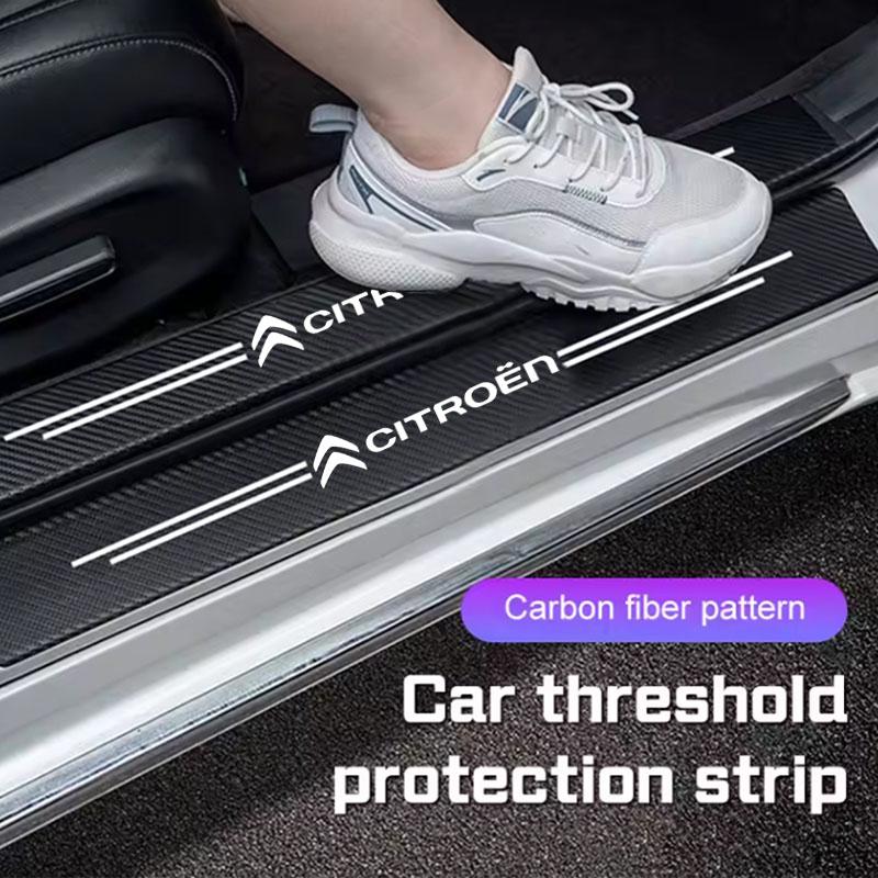 Autocolante Prag Mașină Fibră de Carbon Prag Ușă Pedale de Bun Venit Autocolante Pentru Citroen C1 C2 C4 C5 C3 C4L C8 Berlingo Xsara Accesoriu