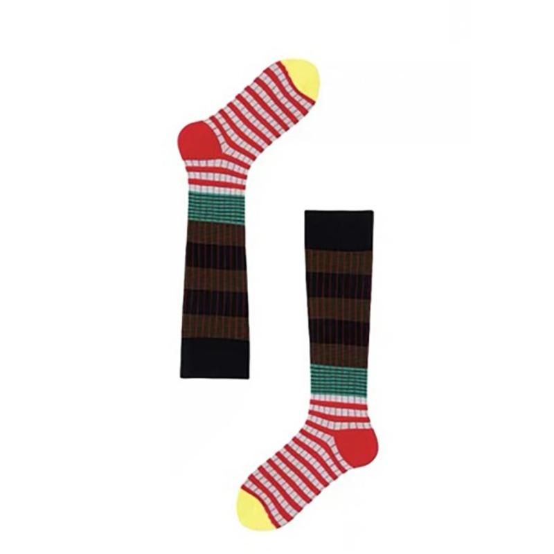 Striped Knee Highs Socks Striped Calf Socks for Halloween Party Warm