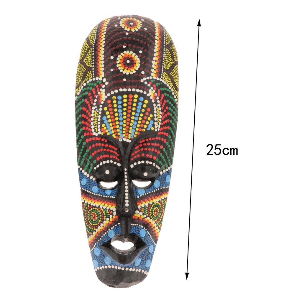 Thai Mask Hand Painted Wall Hanging Chiseled Ornament