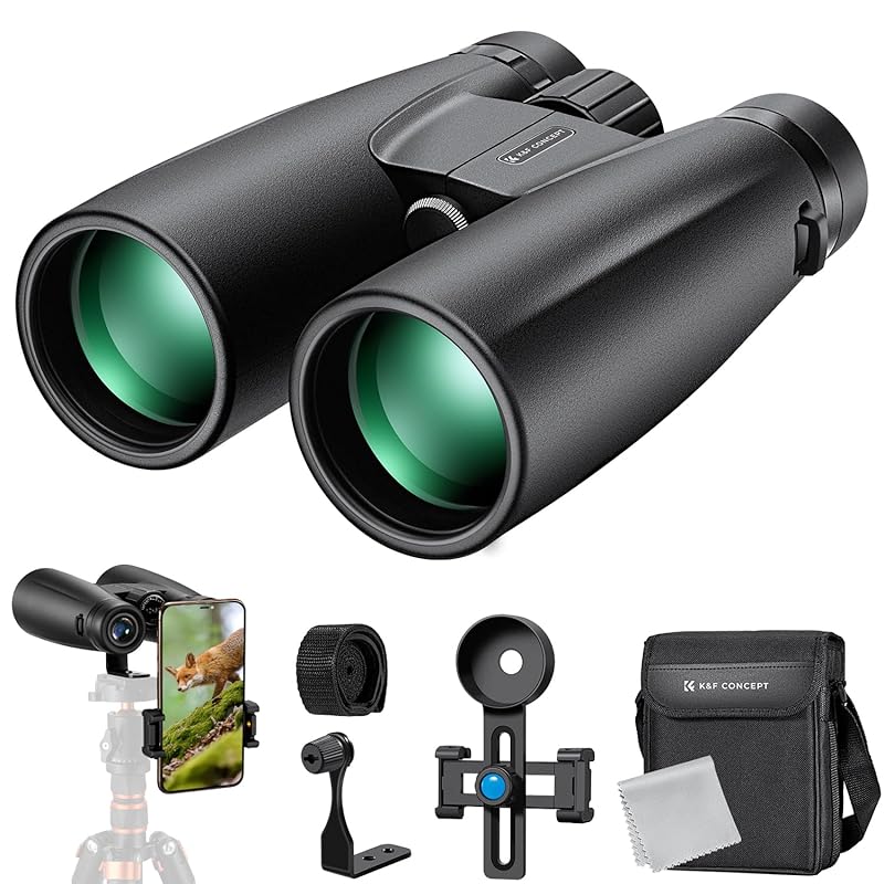 

K&F Concept binoculars 12x50 High magnification 12x 50mm caliber telescope lens With smartphone holder Can be mounted on a tripod Luxury Prism Bak4